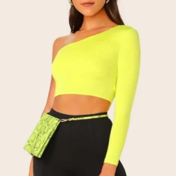 💛2/20$💛Neon One-shoulder crop top (XS/S) - Picture 4 of 5